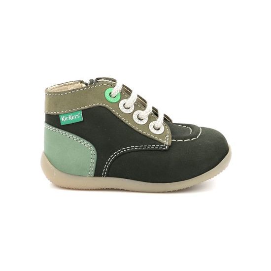 Scarpine Per Bambina Kickers Bonzip-2 - Stivaletti In Pelle Nabuk, Con Zip, Stile Città