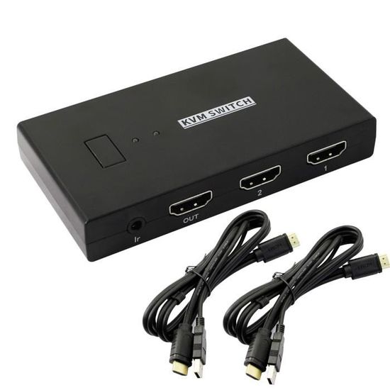 Commutateur USB Sabrent KVM 2 En 1 - Partage D'Imprimante, Souris, Clavier Entre 2 PC - Plug & Play, LED Indicatrices - USB-SW20