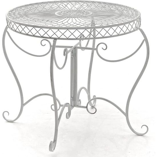 Table D'Appoint Ovale En Fer Vert Style Maison De Campagne Jardin 101x65x59 Cm