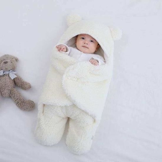 Plaid polaire bébé avec Broderie PRENOM & DATE NAISSANCE 100 x 80 cm chaud  extra doux - LODMY Créations artisanales