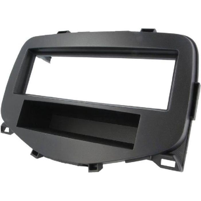 Facade autoradio 1DIN Citroen C1/ Peugeot 108/ Toyota Aygo - Noir - avec vide-poche - ADNAuto