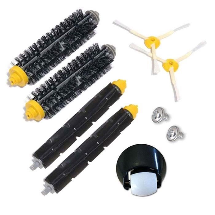 Ensemble de roulette de roue avant et kit de brosse pour iRobot Roomba 500 600 Série 700 Accessoires pour aspirateur