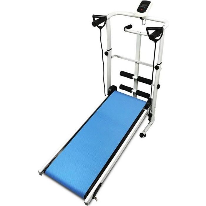 Laizere° TAPIS DE COURSE PLIABLE - TAPIS DE MARCHE MACHINE DE FITNESS A DOMICILE - BLEU - PAS ELECTRIQUE