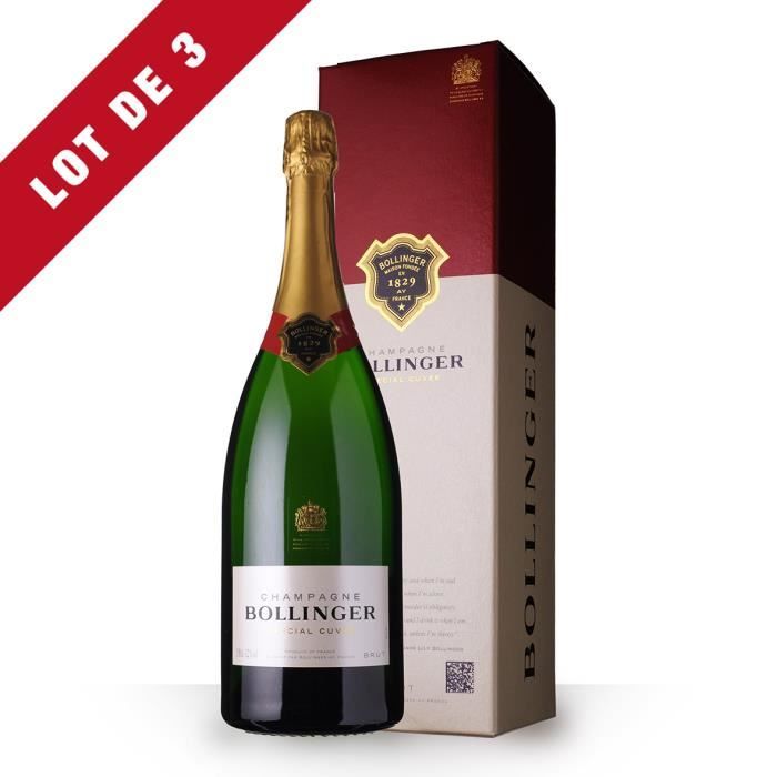 3X Bollinger Spécial Cuvée Brut 150cl - Etui - Champagne