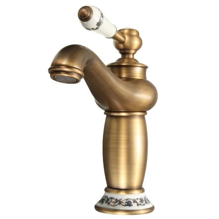 SUPER Robinet lavabo Mitigeur Laiton céramique salle de bain retro rotation BRONZE