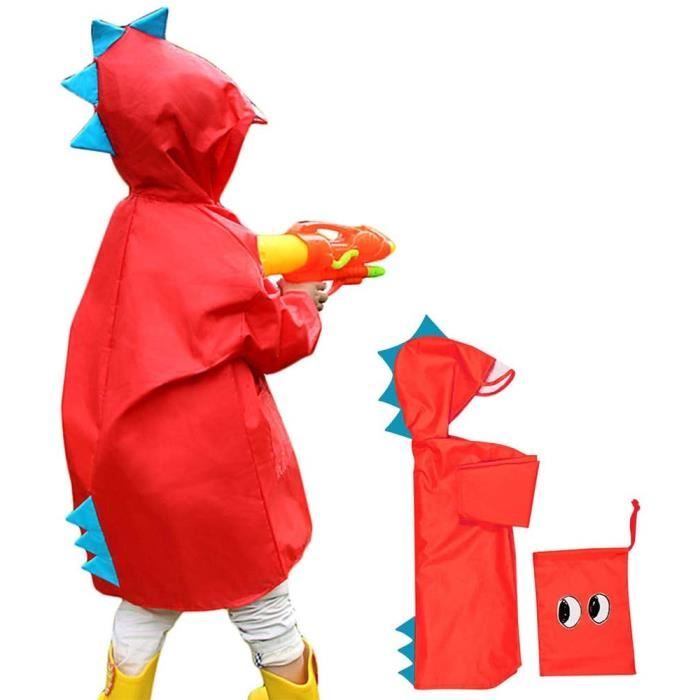 Imperméable Enfant Unisexe Cape de Pluie Motif Requin Ponchos Garçons Filles Manteau Imperméable avec Capuche Voyage 2-6ans