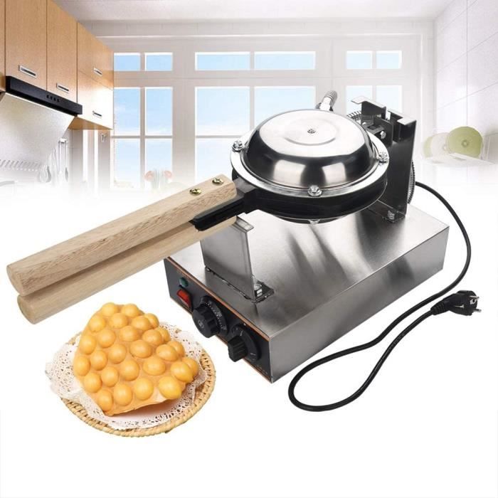 GAUFRIER 220V Gaufrier Bubble Waffle Professionnel Electrique en Acier Inoxydable Revecirctement Antiadheacutesif Moule agrave P181