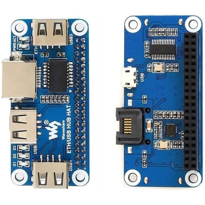 Raspberry Pi 4B / Zero W USB vers Ethernet RJ45 Port réseau Répartiteur de concentrateur USB HUB