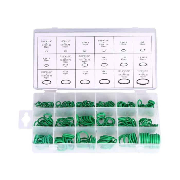 270X 18 Dimension Kit Auto Joint Torique Caoutchouc O-ring Voiture Climatisation Vert
