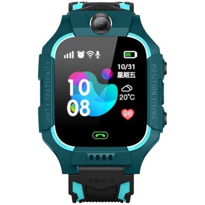 Montre connectée,Enfants montre intelligente téléphone pour filles garçons avec Gps localisateur podomètre Fitness - Type Bleu