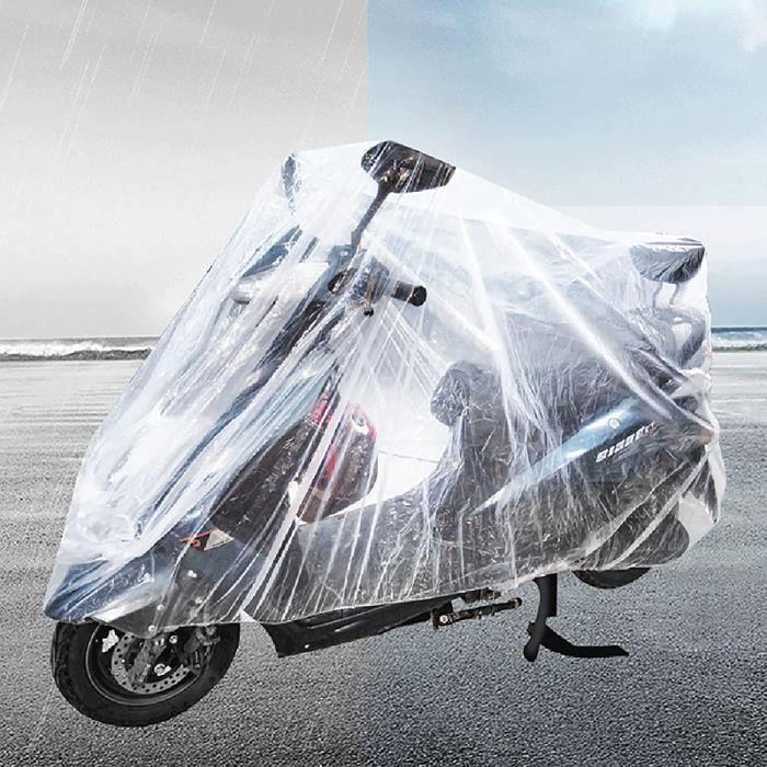 Bâche Couverture Jetable Scooter Vélo Moto 230*120 CM Housse de Protection Jetable Transparent Vélo Scooter Protecteur Toute Saison