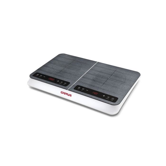 G3 Ferrari Pronto Chef Duo Table avec plaque à induction Gris Blanc 1500 W 2000 W