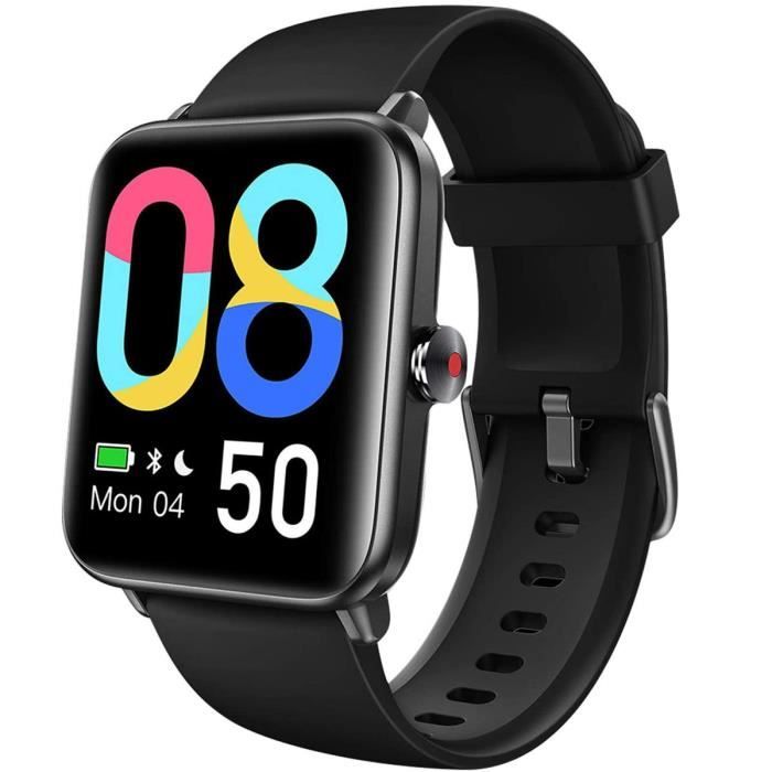 LINTELEK® Montre Connectée Femme - Montre Connectée Homme - Montre Femme - Montre Homme - Cadeau Femme - Cadeau Homme - GT01 Noir