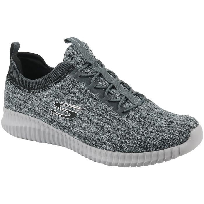 Skechers Elite Flex 52642-GYBK Homme Baskets Gris