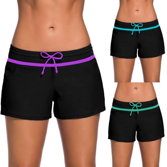 Femmes Maillot De Bain Shorts Tankini Maillots De Bain Plus La Taille Bas Boardshort Short De Bain