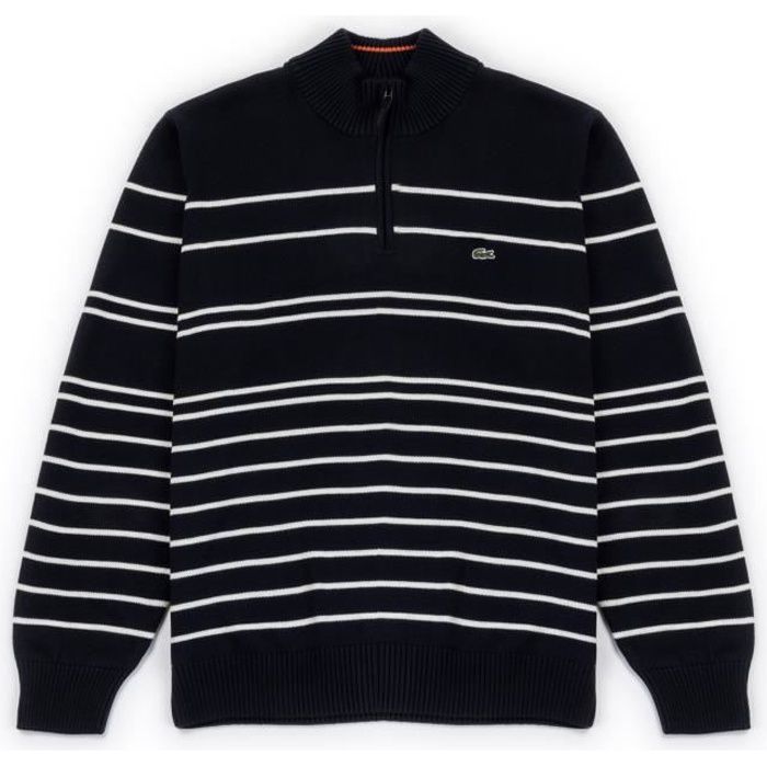LACOSTE PULL HOMME BLEU MARINE - BLANC - Grande Taille