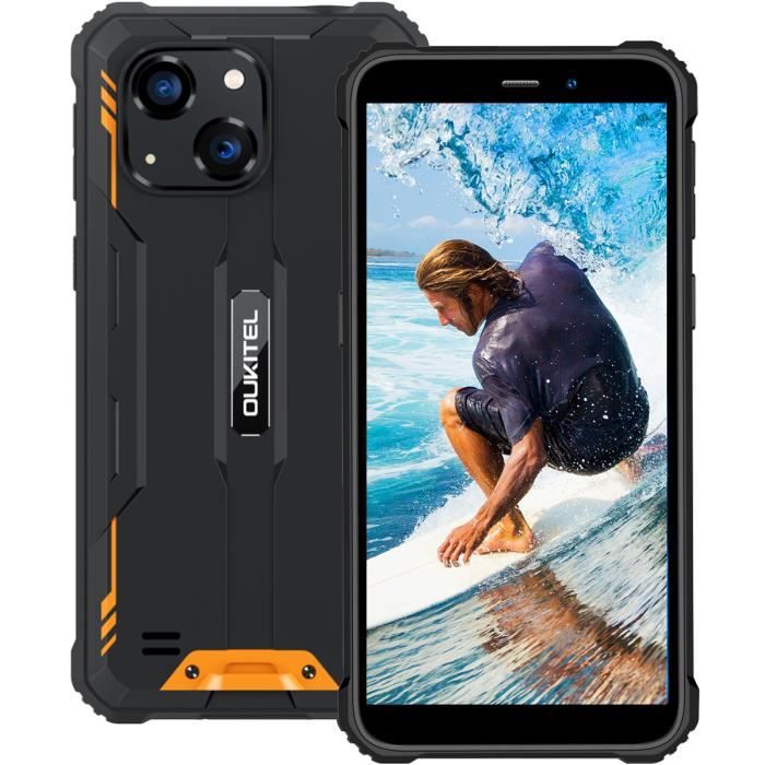 OUKITEL WP20 Robuste Smartphone Batterie 6300mAh 4Go 32Go 20MP 5.93 pouce Android 12 GPS Portable Téléphone -Orange