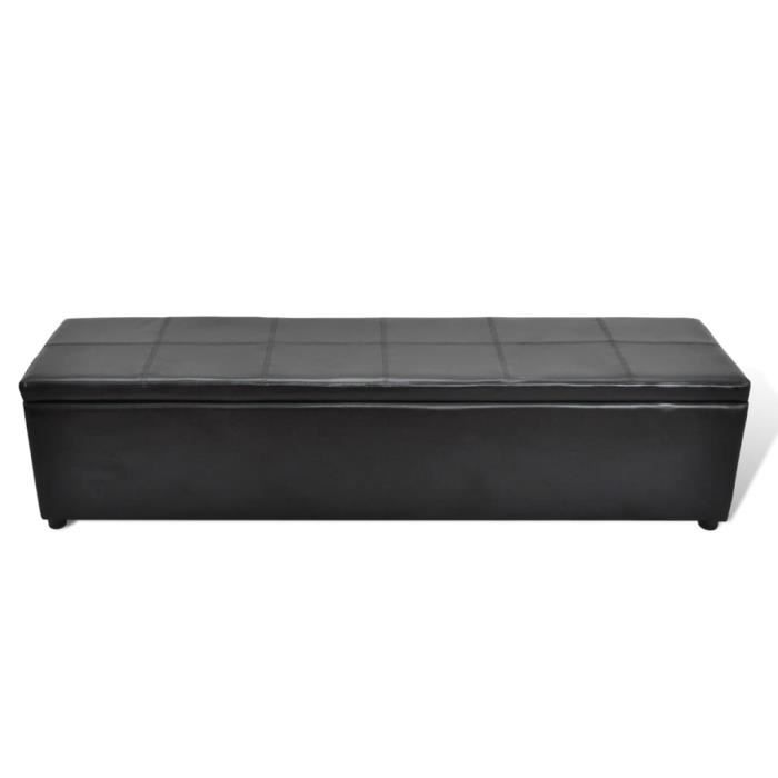 Banc banquette coffre de rangement noir taille large