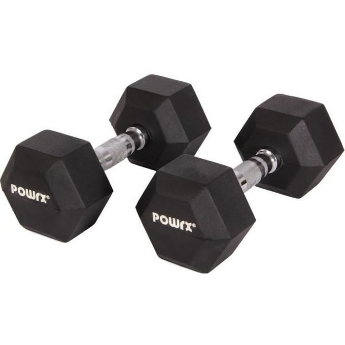 Haltère hexagonale avec revêtement en caoutchouc poids 2 x 17,5kg