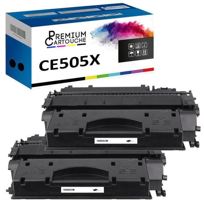 Toner CE505X 05X Noir x2 Compatible pour HP LaserJet P2035 P2035N P2055D P2055DN P2055X HP LaserJet Pro 400 M401 M401A M401N M401D M