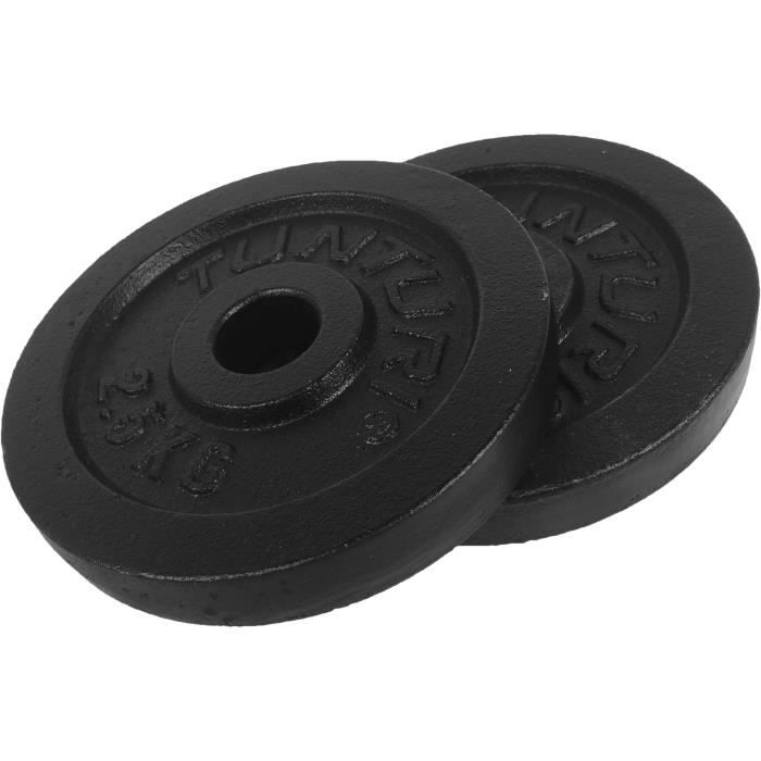 TUNTURI Disque musculation 2.50kg noir, la paire