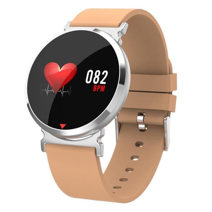 Montre Connectée iOS iPhone Android Smartwatch Podomètre Tactile IPS 0.96 Pouce - YONIS Marron