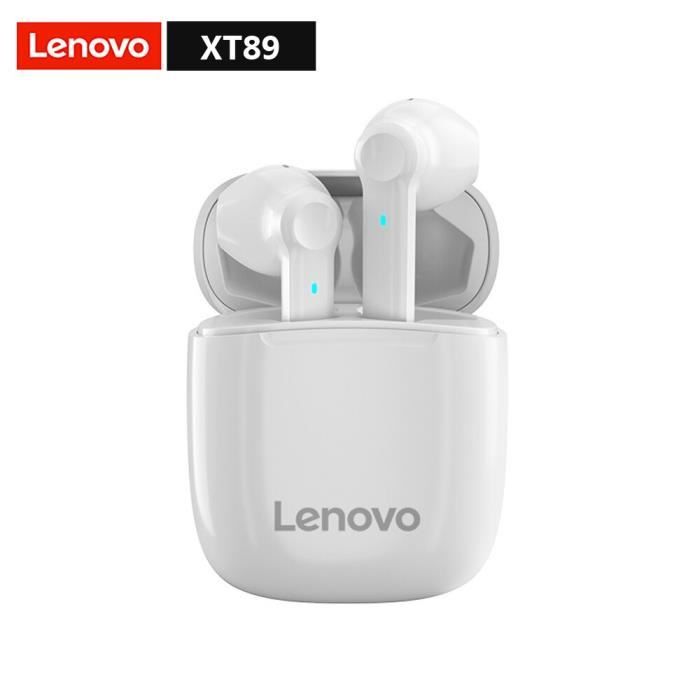 XT89 White -écouteurs sans fil Bluetooth TWS,casque d'écoute stéréo,musique HiFi,avec Microphone,pour Smartphone Android et IOS,
