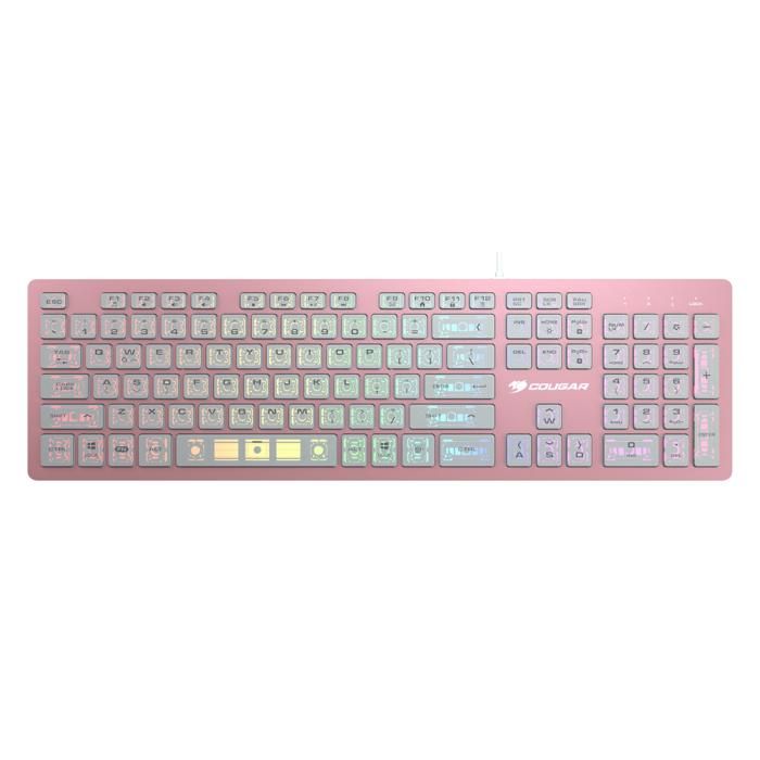 Clavier gaming – Cougar Gaming – VANTARAXPINK – Rose – Touches ciseaux – Anti-ghosting – 8 effets de rétroéclairage – AZERTY