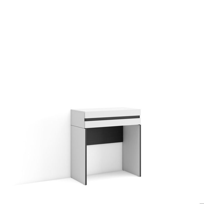 Table Console dEntrée Grand espace de rangement 70x35x75 cm Avec tiroir Blanc RF3438
