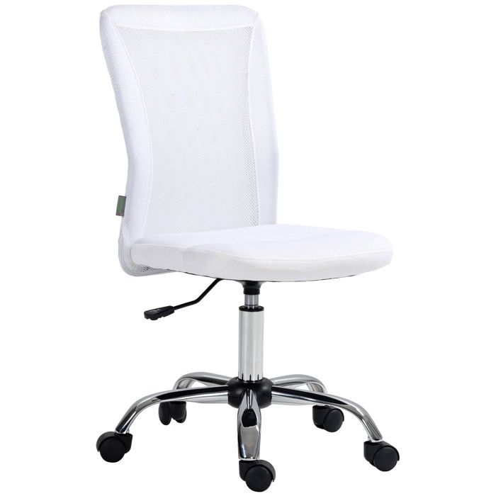 Chaise de bureau Vinsetto ergonomique hauteur réglable piètement chromé pivotant 360° revêtement maille
