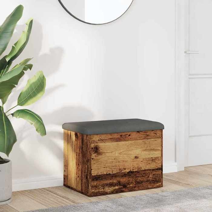vidaXL Banc de rangement vieux bois 62x42x45 cm bois dingénierie 857615