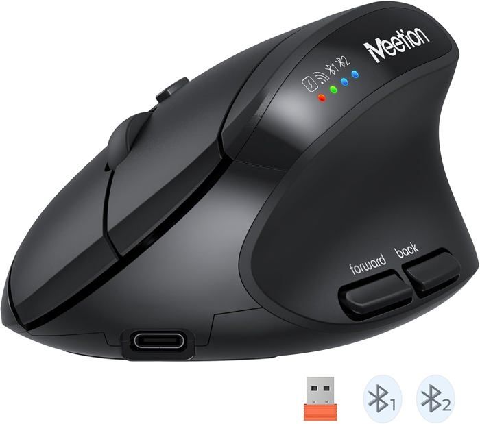 Souris Ergonomique, Souris Optique Sans Fil 2,4 Ghz Souris Verticale Rechargeable Pour Souris D