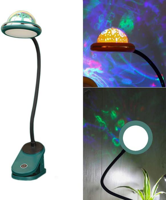 Lampe à pince pour enfants lampe de lecture à pince LED rechargeable par USB avec projection détoiles intensité tactile à