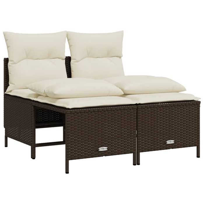 RemiseMobilier dextérieur 4 pcs - avec coussins - marron - résine tressée - 52 x 48 x 61 5cm JILIMAISON20251231871