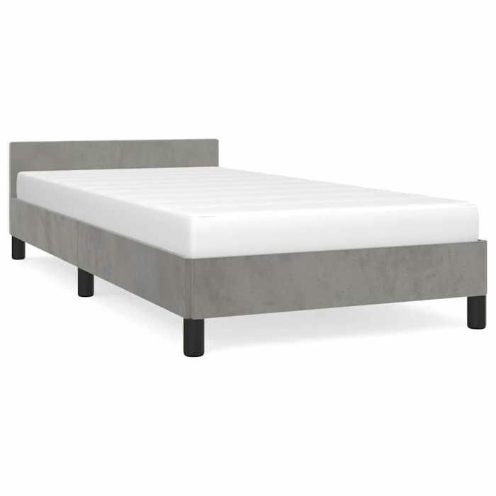 Cadre de lit - Single/1 Personne - Intemporel - gris clair 90x190 cm veloursCdiscount2025 FAFA4557