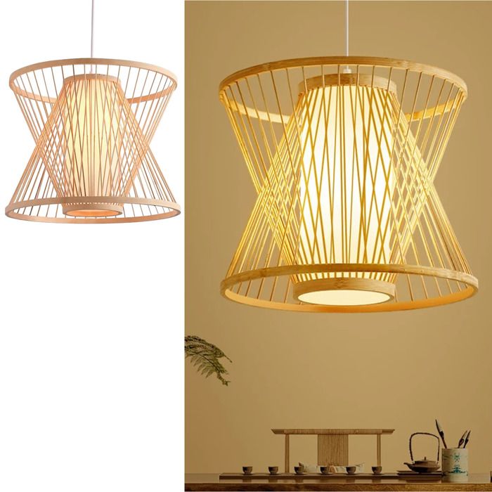 Lampe Suspendue en Osier Hinata – Style Oriental Fait à la Main avec Double Couvercle Floron et Câble Blanc E27 Lampe Suspendue en Osier Hinata – Style Oriental Fait à la Main avec Double Couvercle Floron et Câble Blanc E27