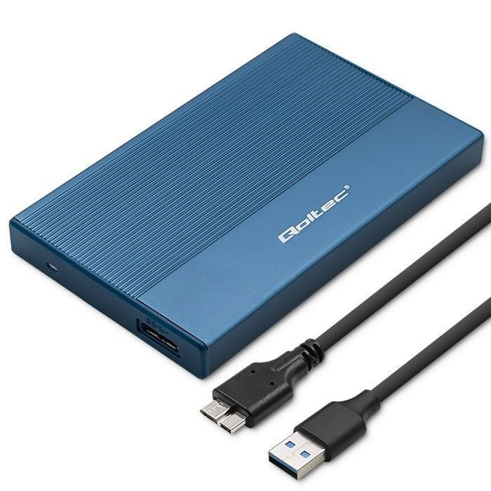 Qoltec 52276 Boîtier de poche Baie de disque SSD HDD 25 SATA USB 3.0 Super vitesse 5 Gb/