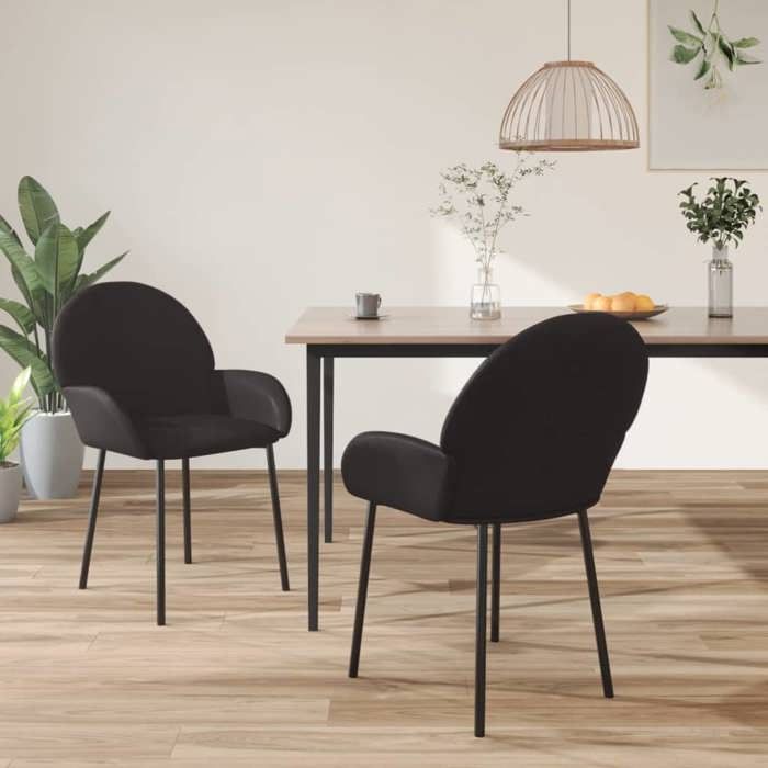 Printemps/été 2025 Chaises à manger lot de 2 - SOLOMON - noir similicuir - 58x57x78.5 cm LV1319