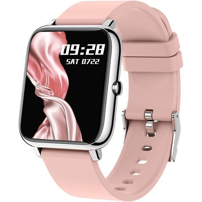 Montre Connectée Femme Sport Podometre -Fréquence Cardiaque Tension artérielle - LEOCLOTHO P22 - Rose Rose R MONTRE CONNECTEE SPORT