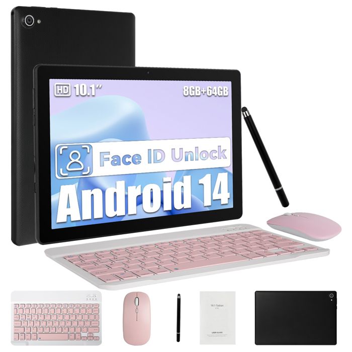 Tablette tactile - KOTSREN - 10.1 Android 14 - 8 Go (3+5) RAM - 64 Go extensible à 1 To - Wi‑Fi 6