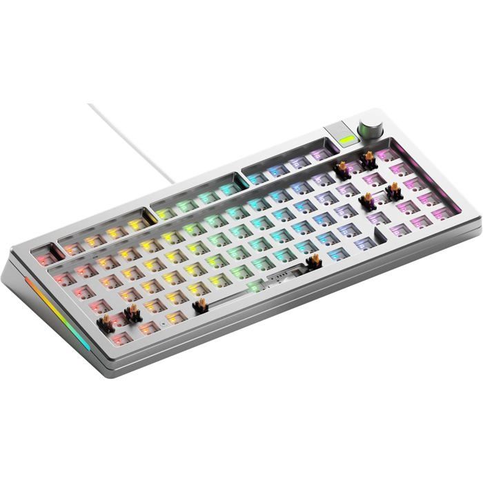 Clavier Gaming Glorious GMMK 3 PRO 75% Barebones – Corps Aluminium, Hot Swap MX - vue 3