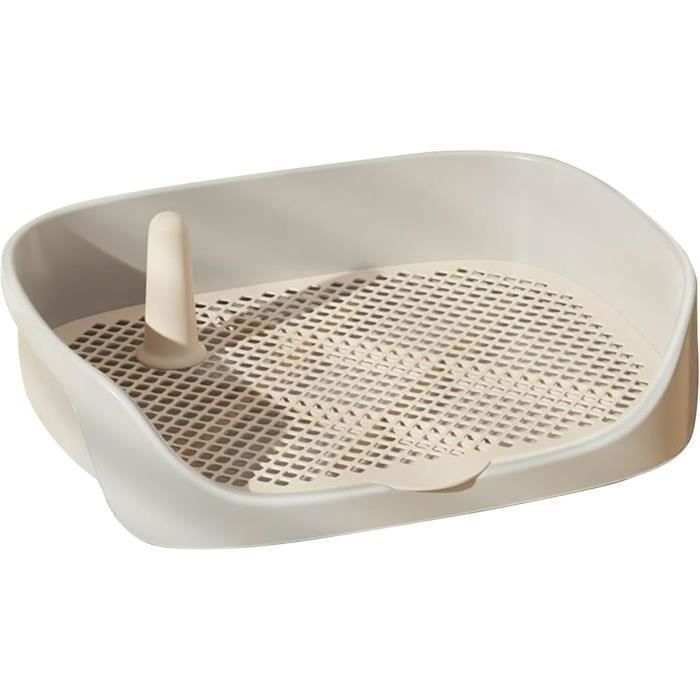 Bac à litière pour chien - ULISEM - Amovible - Plastique PP - 40x30x11 cm - Beige - Facile à nettoyer