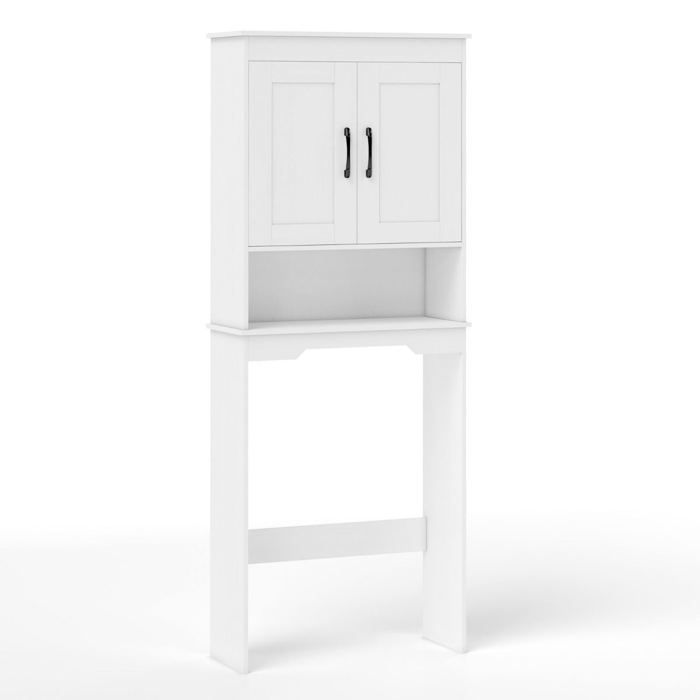 Armoire de rangement au-dessus des toilettes 63 x 24 x 168 cm grande capacité avec Armoire de rangement au-dessus des toilettes 63 x 24 x 168 cm grande capacité avec