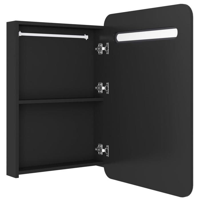 Moderne Cabinet de salle de bain SOLOMOON ARMOIRE WC à miroir LED noir 60x11x80 cm MM840
