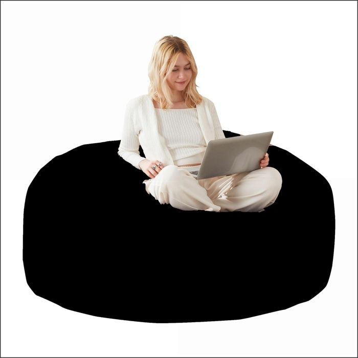 Fauteuil Bean Bag &amp  Canapé Lazy - Confort Adaptable - Rembourrage Écologique - Noir