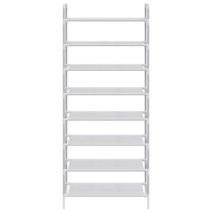 Meuble Entrée Argent - LEMON® Étagère à chaussures - Bonne ventilation - 8 étagères Métal et tissu intissé Argenté 450 - Soldes