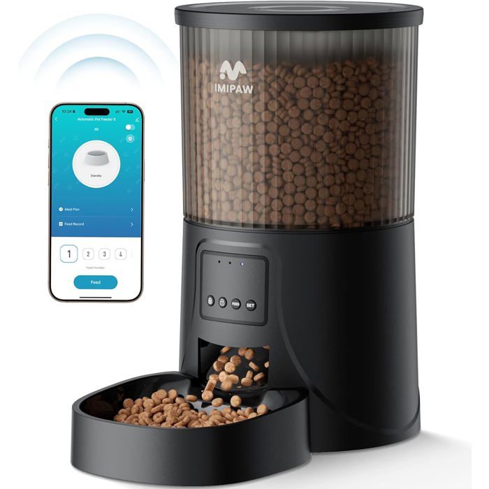 Comparer les prix de Distributeur automatique de croquettes pour chat - ZGEER - Compatible Wifi 5G/2.4G - Contrôle via application