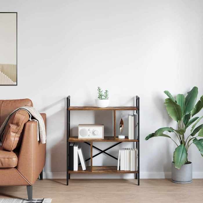(NEW 2026)Bibliothèque - CLOUD - Cabinet/Placard/Étagère pour livres - Chêne fumé 75x30x91 cm - Bois dingénierie 7894190