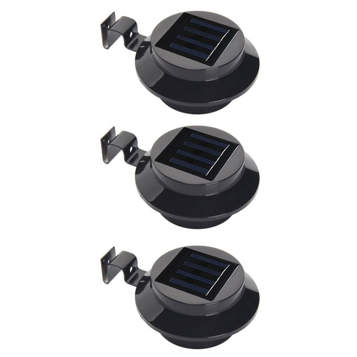 Pack de 3 Lampes Solaires pour Gouttière Éclairez Votre Jardin ou Terrasse Facilement(Avec vis de fixation)