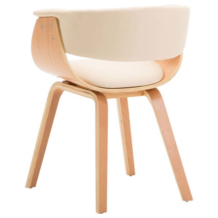 1 PC Chaise de repas - Moderne - Chaise cuisine/salon - crème bois courbé et similicuir 59.5x51x72 cm C11